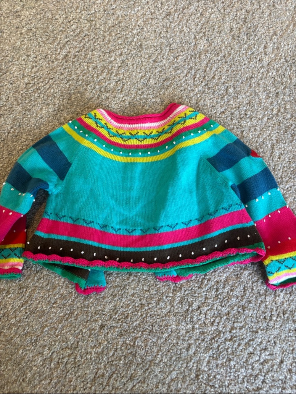 Catimini lot of 3 Girls Bright Pink Knit Cardigans with Playful Patch Details 2T - Picture 5 of 10